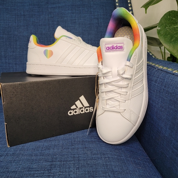 adidas Shoes - Adidas Grand Court Rainbow Trim New In Box W 8us
